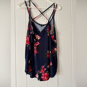 Floral straps navy and pink Paper Moon tank